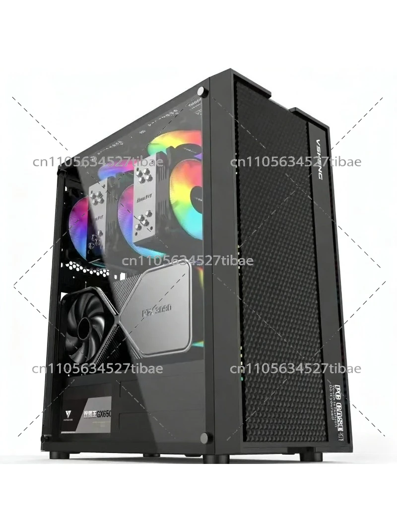 Pc Gaming High End - علبة كمبيوتر سوداء E-ATX مع لوحة