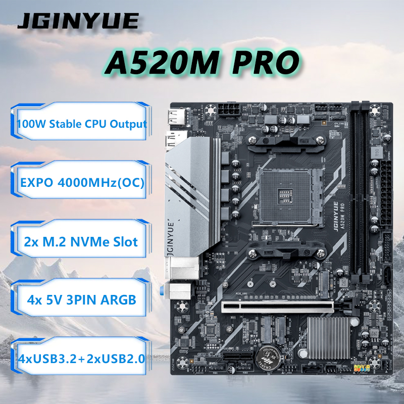 مجموعة اللوحة الأم JGINYUE A52 - مراجعة Pc Gaming Ryzen وسعره